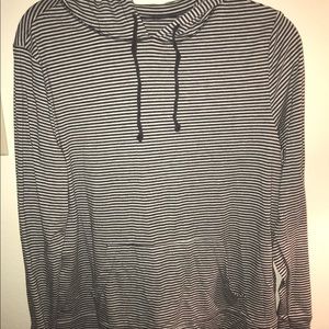 Gray Striped Hoodie